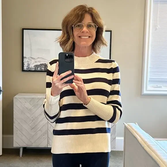 KULE The Tatum Striped Cotton Sweater S - Picture 4 of 11